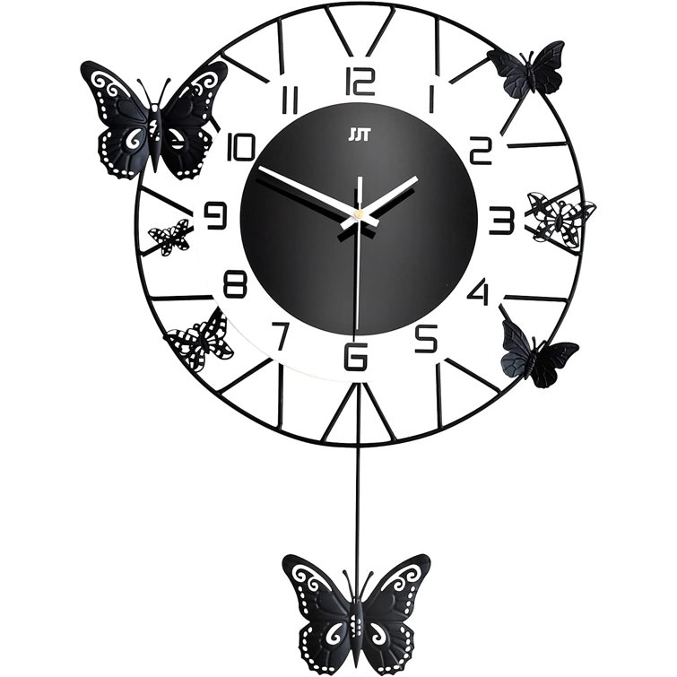Gracie Oaks 20 Inch Silent NonTicking Modern Wall Clocks Battery Operated Novel Classic Clock